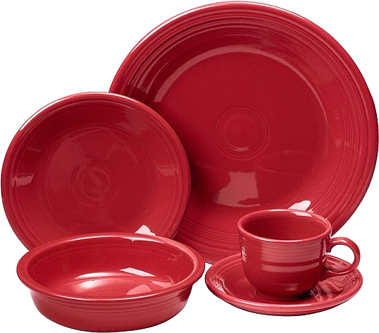 Red Ceramic Dinnerware Set