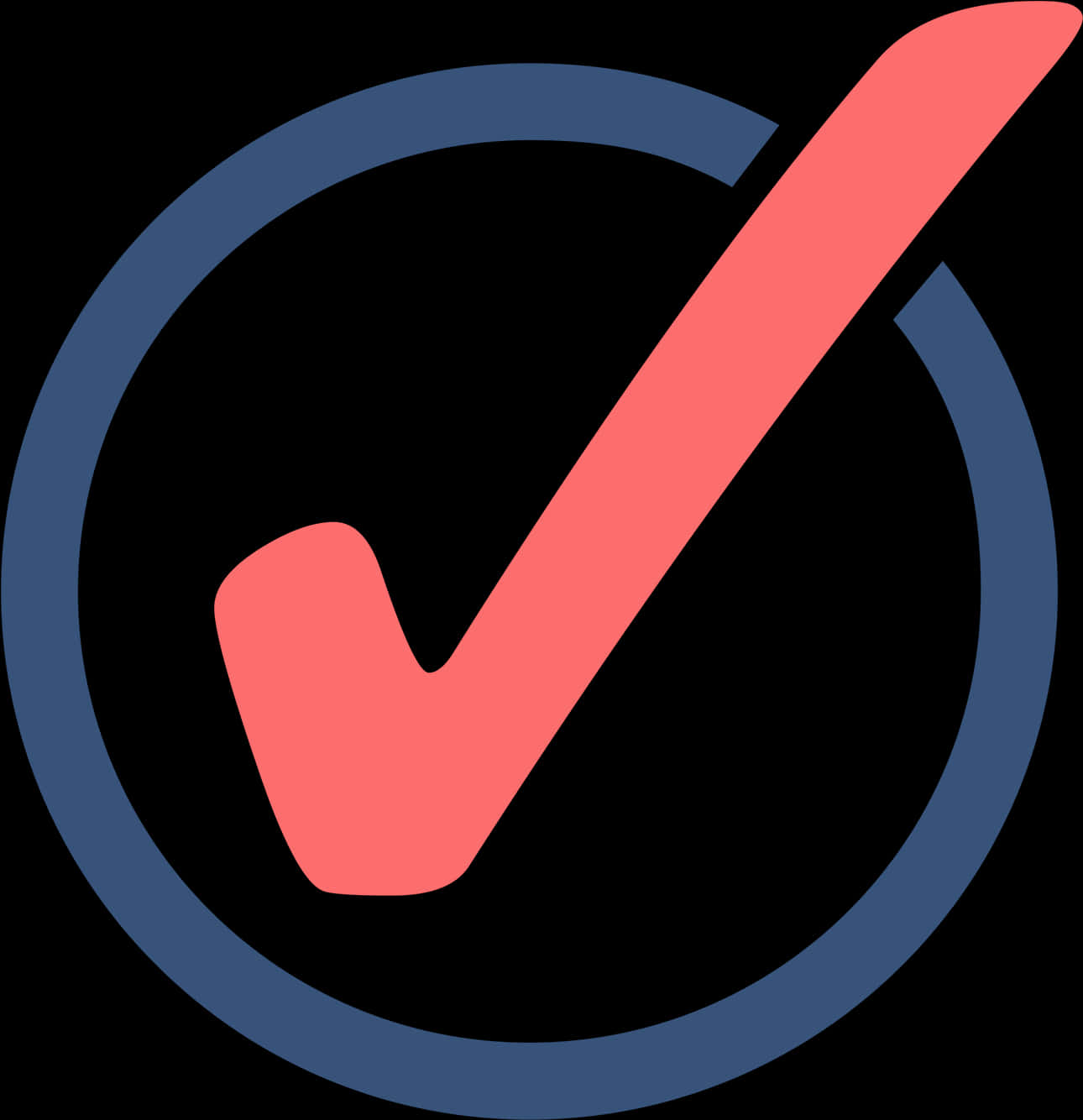 Red Checkmark Blue Circle Graphic