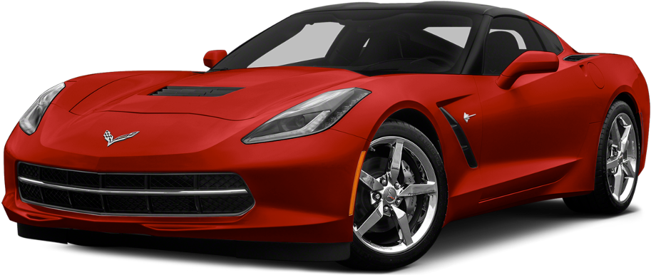 Red Chevrolet Corvette Stingray Side View