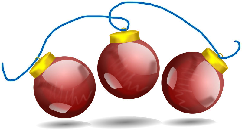 Red Christmas Ornaments Black Background PNG with transparent background
