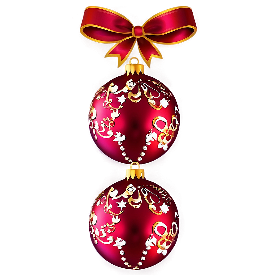 Red Christmas Ornaments Png Txr