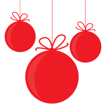 Red Christmas Ornaments Vector