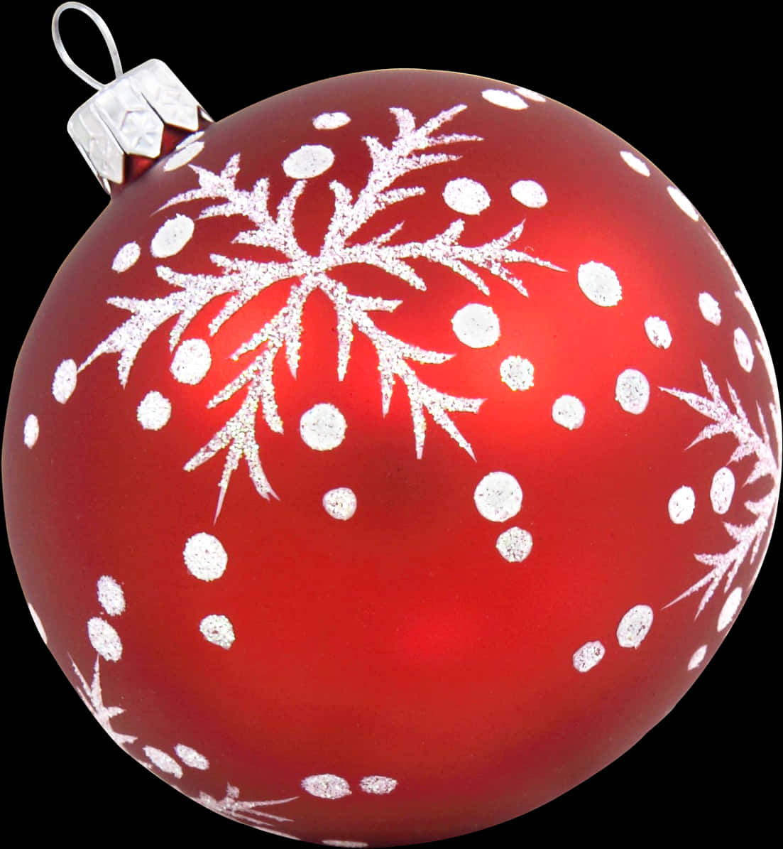 Red Christmas Ornamentwith Snowflake Design