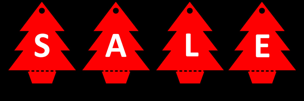 Red Christmas Tree Sale Banners