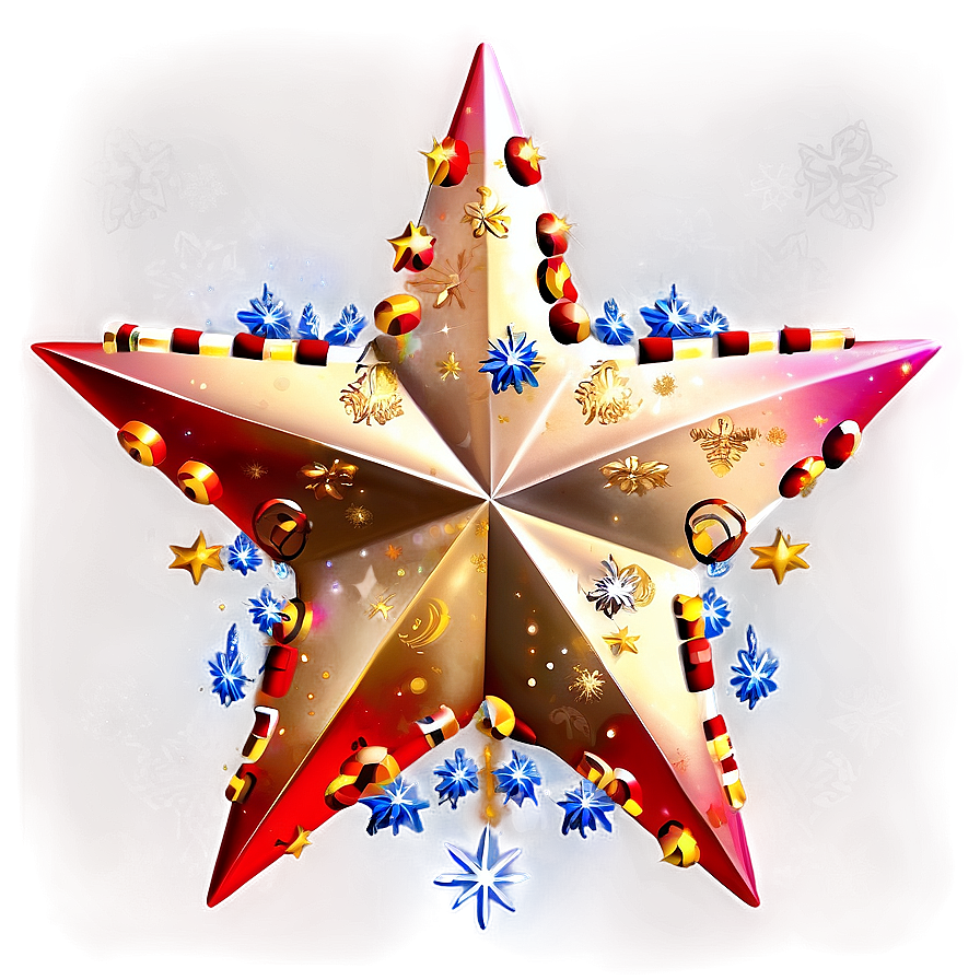 Red Christmas Tree Star Png 45