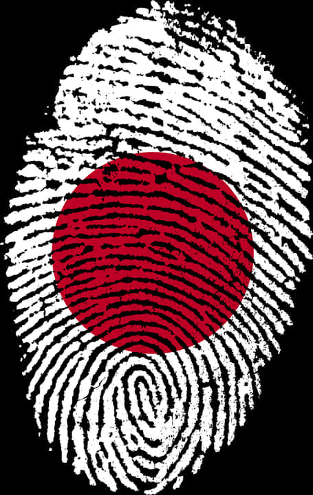 Red Circle Fingerprint Art