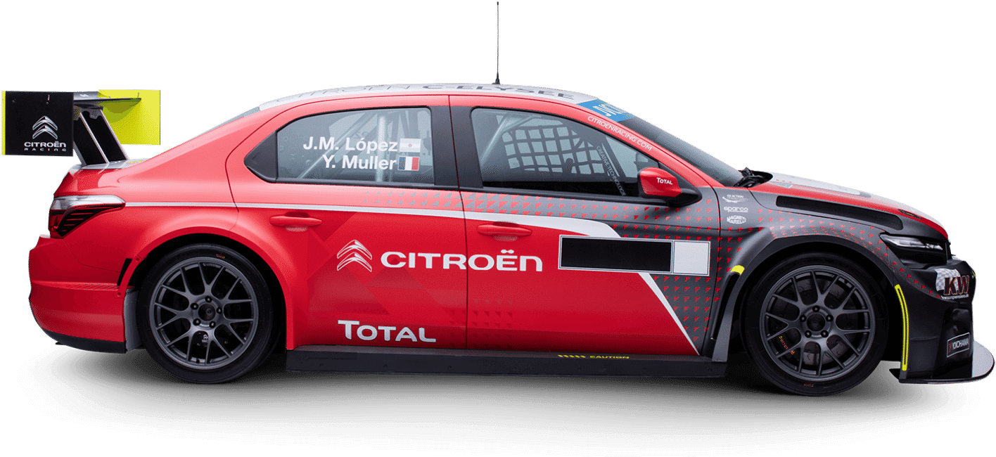 Red Citroen Racing Car Side View