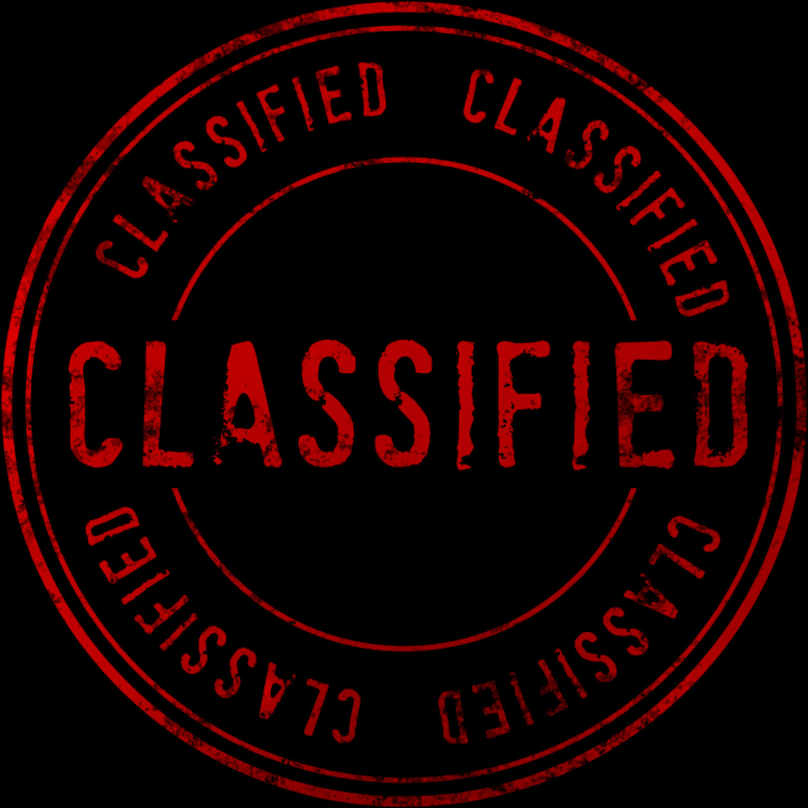 Red Classified Stamp PNG image with a transparent background, free high-resolution download