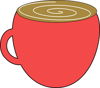 Red Coffee Mug Clipart PNG image with a transparent background, free high-resolution download