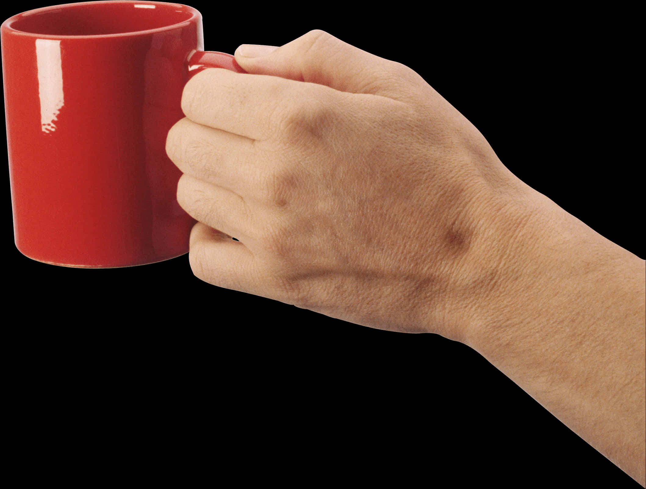 Red Coffee Mugin Hand