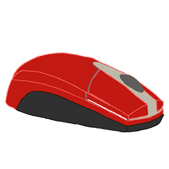 Red Computer Mouse Graphic PNG with transparent background