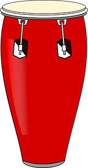 Red Conga Drum Illustration PNG with transparent background