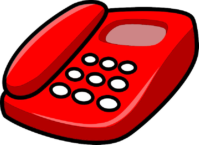 Red Cordless Telephone Clipart