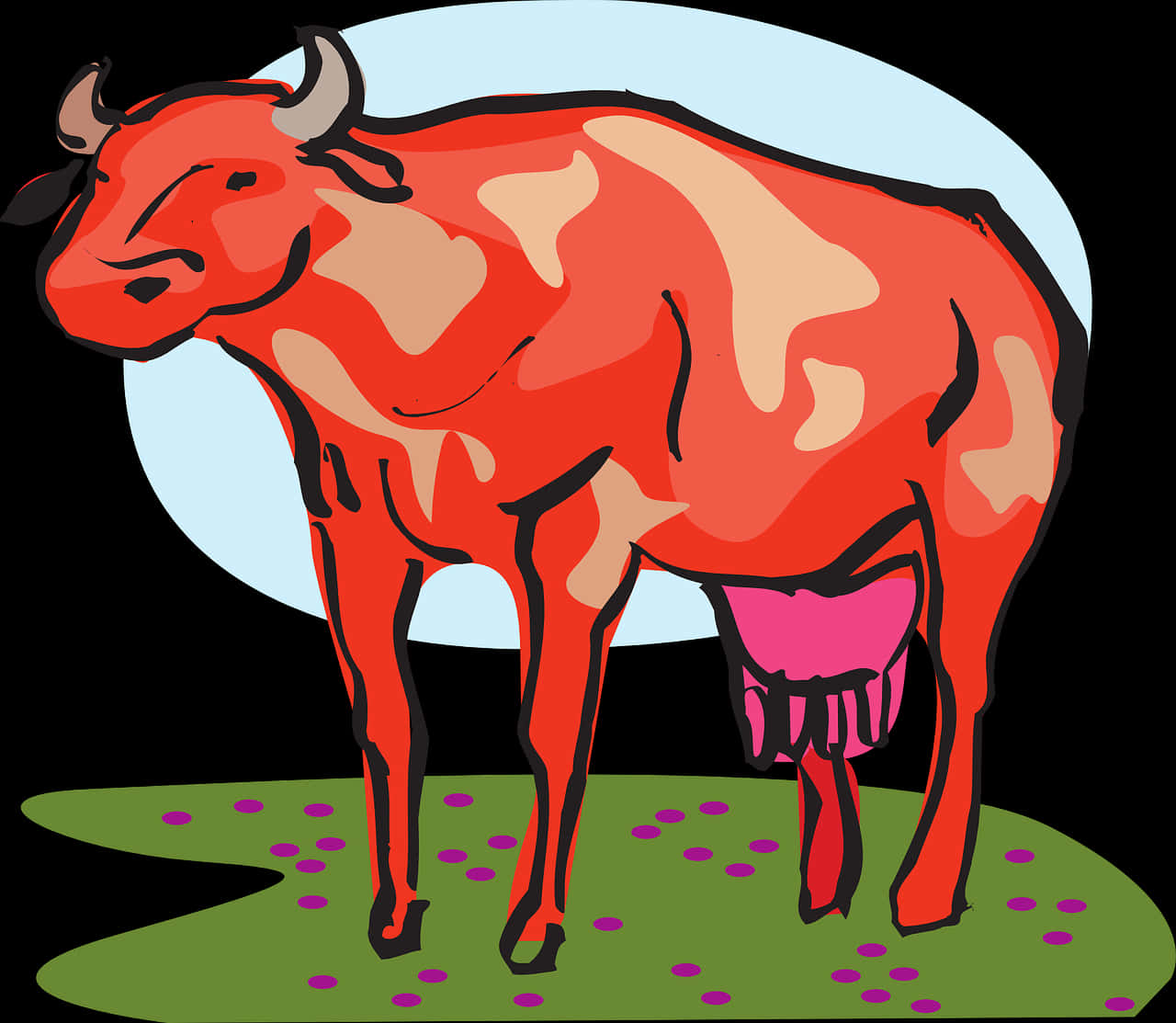 Red Cow Illustration