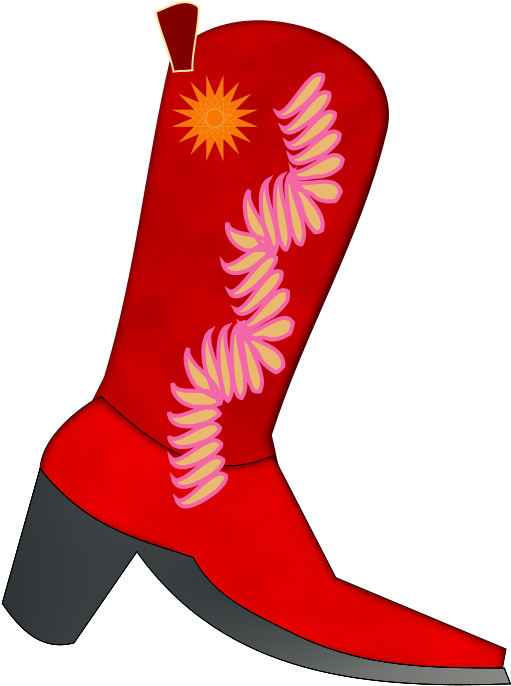 Red Cowboy Boot Illustration