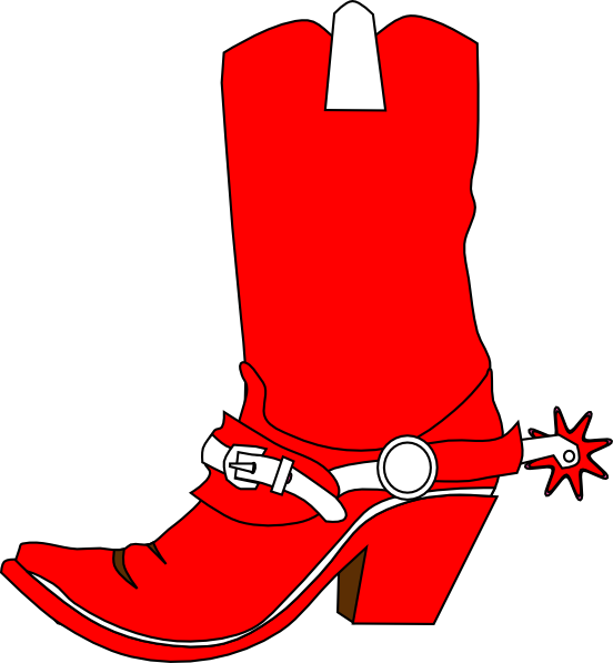 Red Cowboy Bootwith Spurs