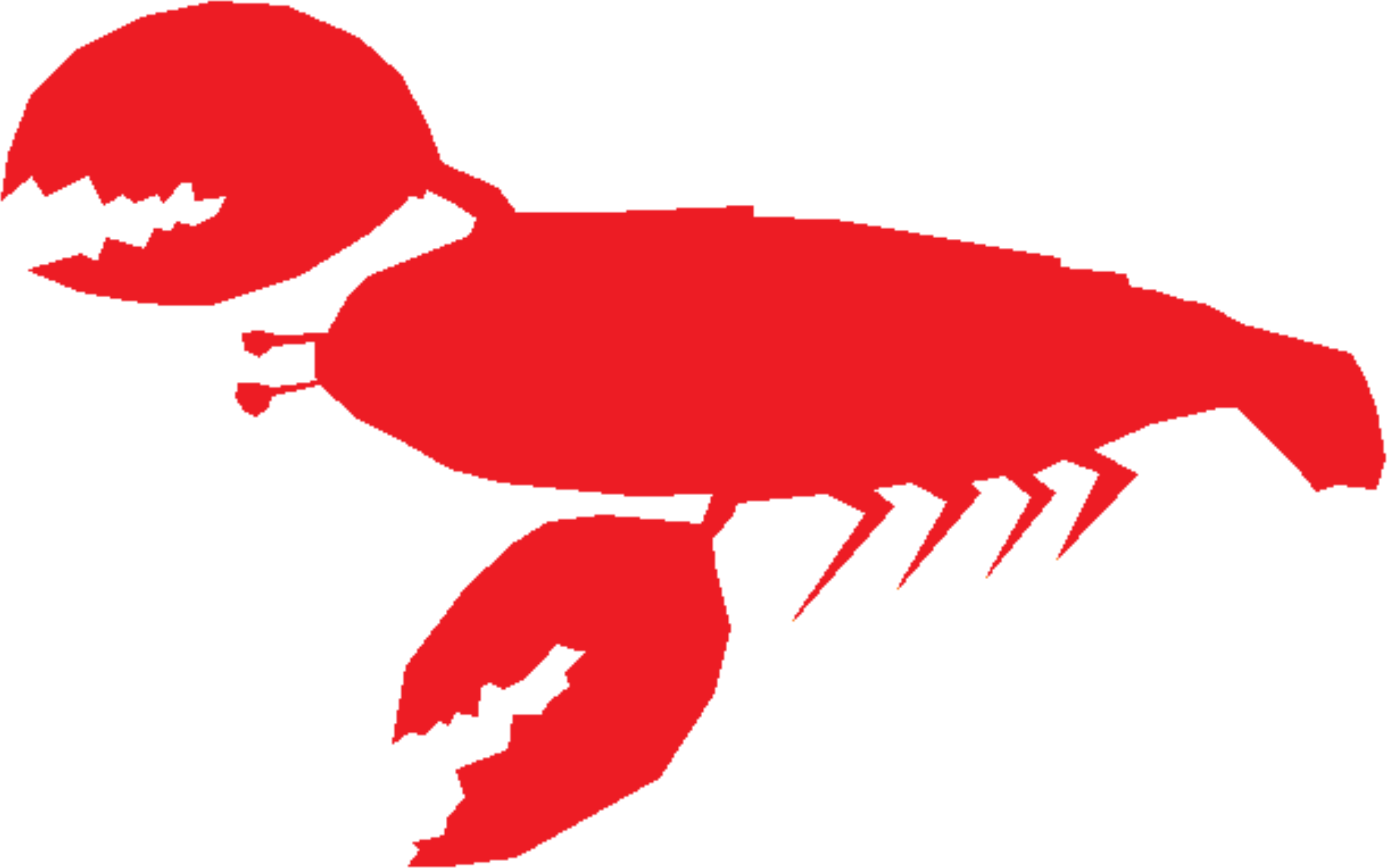 Red Crayfish Silhouette