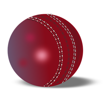 Red Cricket Ball Illustration