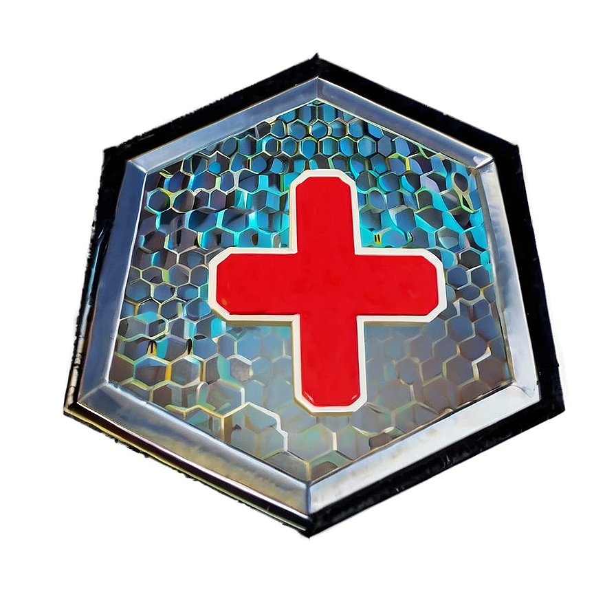 Red Cross In Hexagon Png Uam