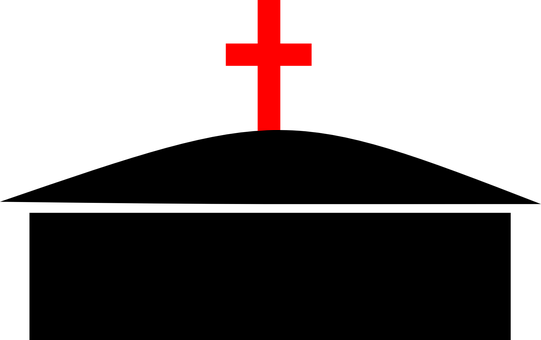 Red Crosson Black Background PNG with transparent background
