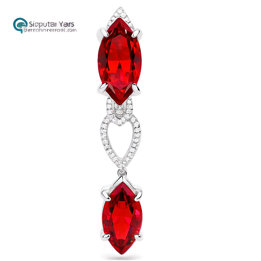 Red Crystal Earrings Png 06242024