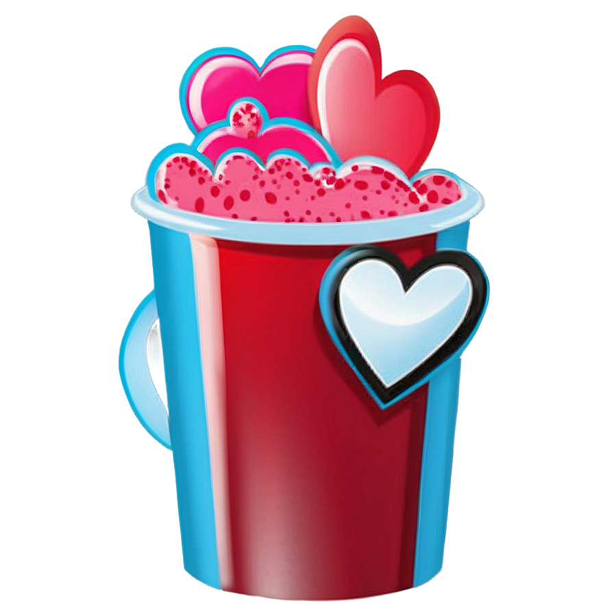 Red Cup With Hearts Png 77