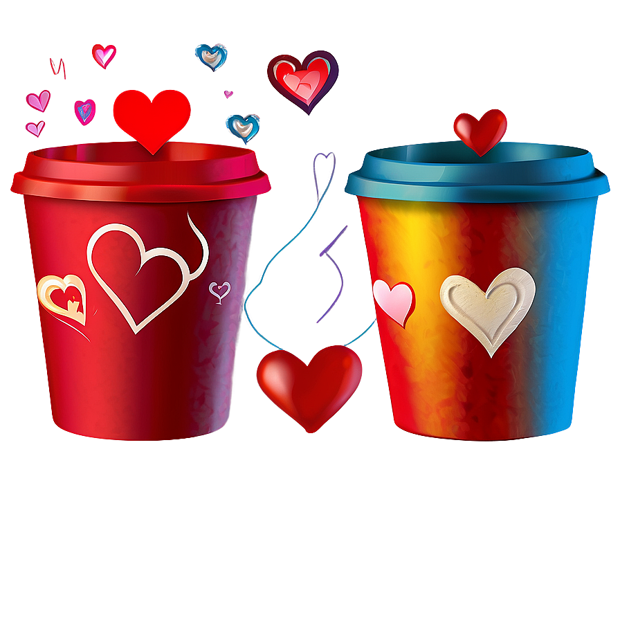 Red Cup With Hearts Png Vfi