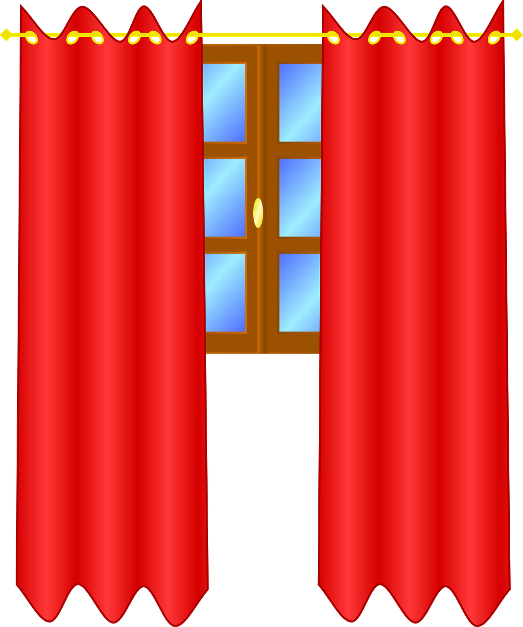 Window With Curtains Clipart, HD Png Download PNG with transparent background