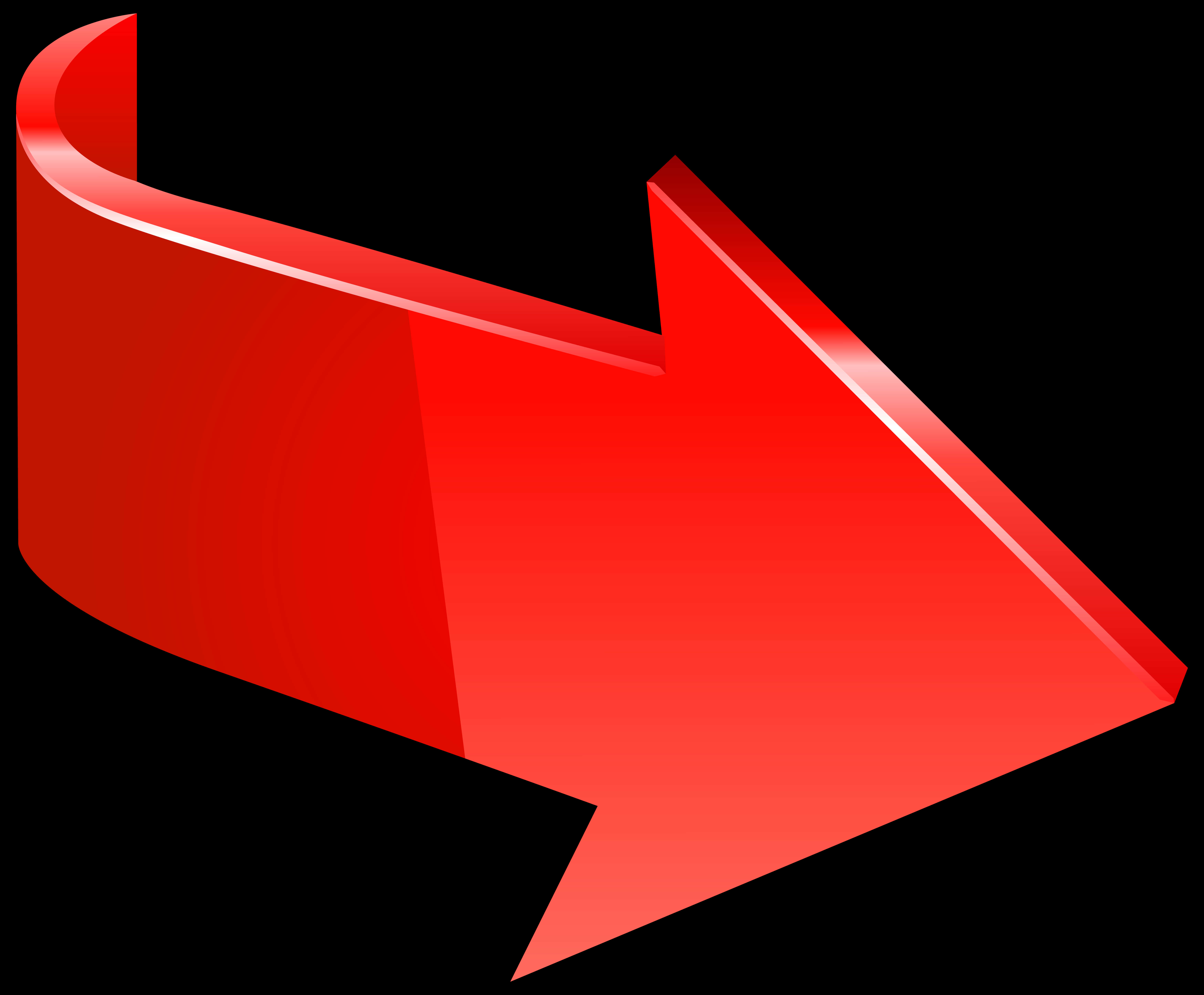 Red Curved Arrow Graphic PNG with transparent background
