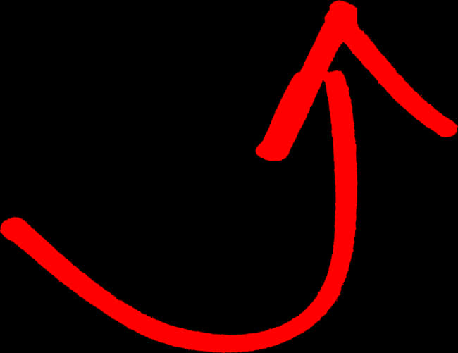 Red Curved Arrow Graphic