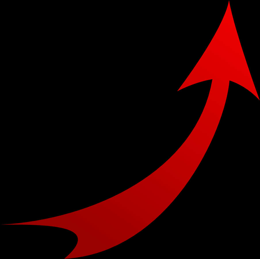 Red Curved Arrow Upward