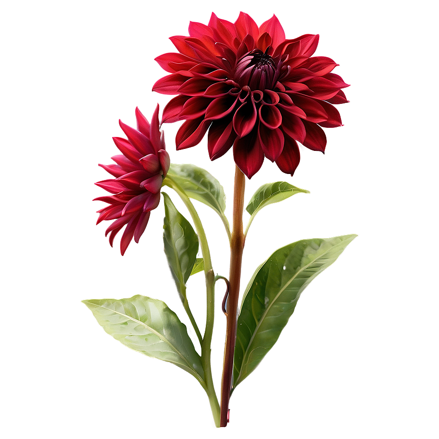 Red Dahlia Flowers Png Nsl16