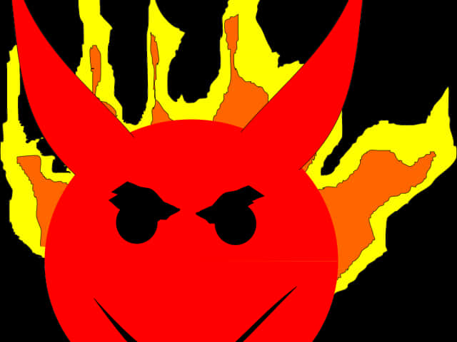 Red Devil Emoji Flames PNG image with a transparent background, free high-resolution download