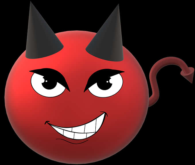 Red Devil Emoji Illustration PNG with transparent background