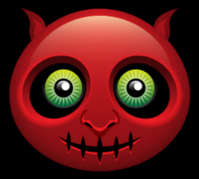 Red Devil Emoji Illustration PNG with transparent background