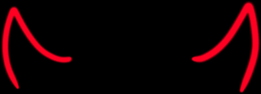 Red Devil Horns Graphic PNG with transparent background