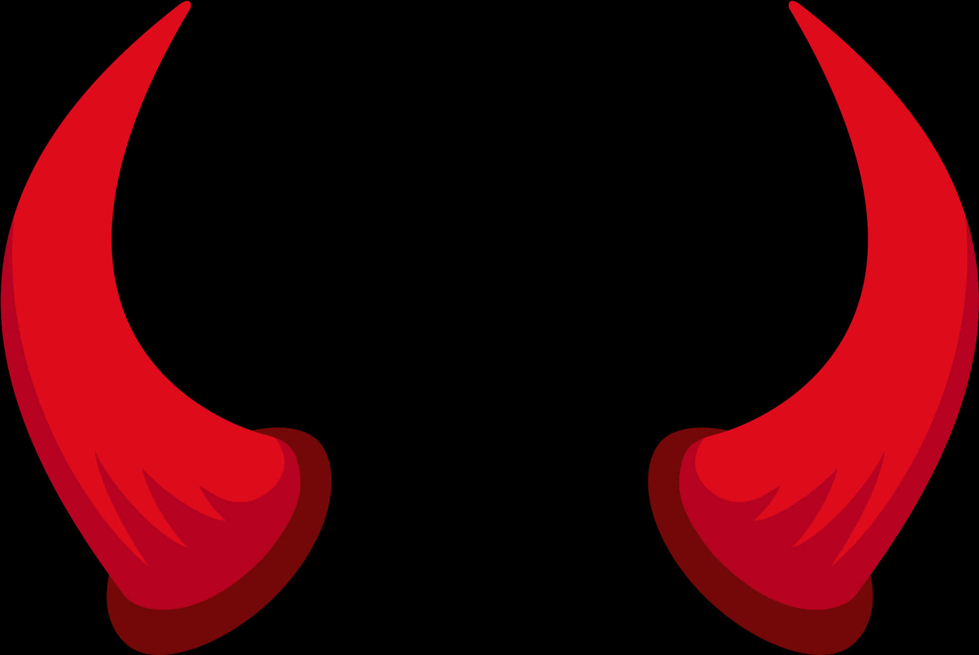 Red Devil Horns Graphic PNG with transparent background