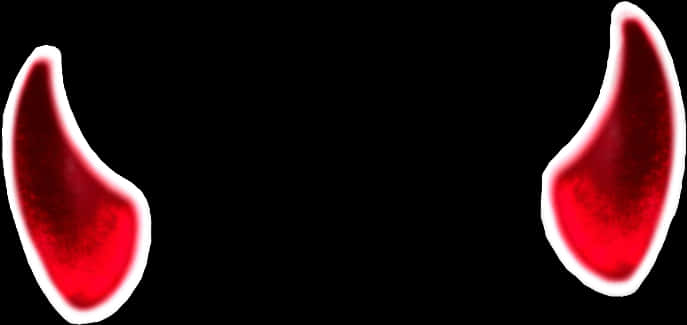 Red Devil Horns Isolatedon Black PNG with transparent background