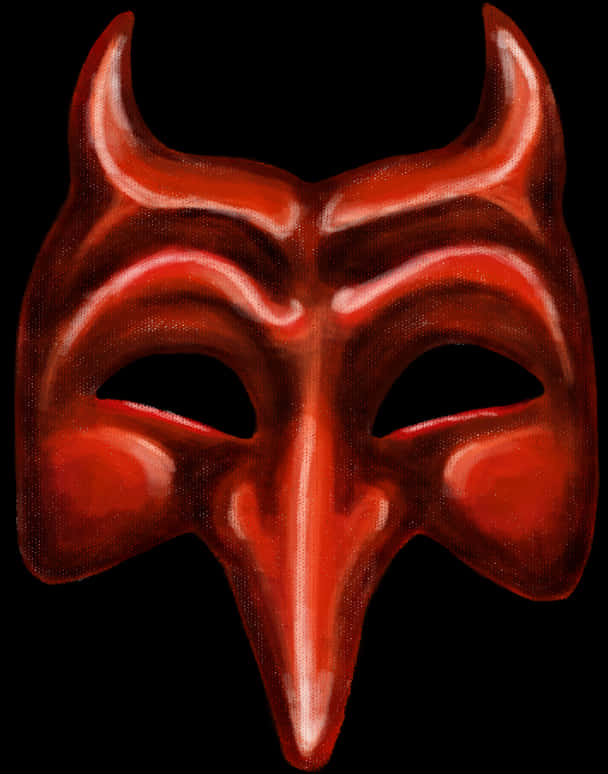 Red Devil Mask Illustration PNG with transparent background