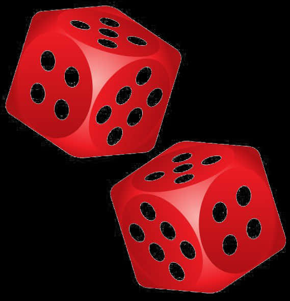 Red Dice Tossed Illustration PNG with transparent background