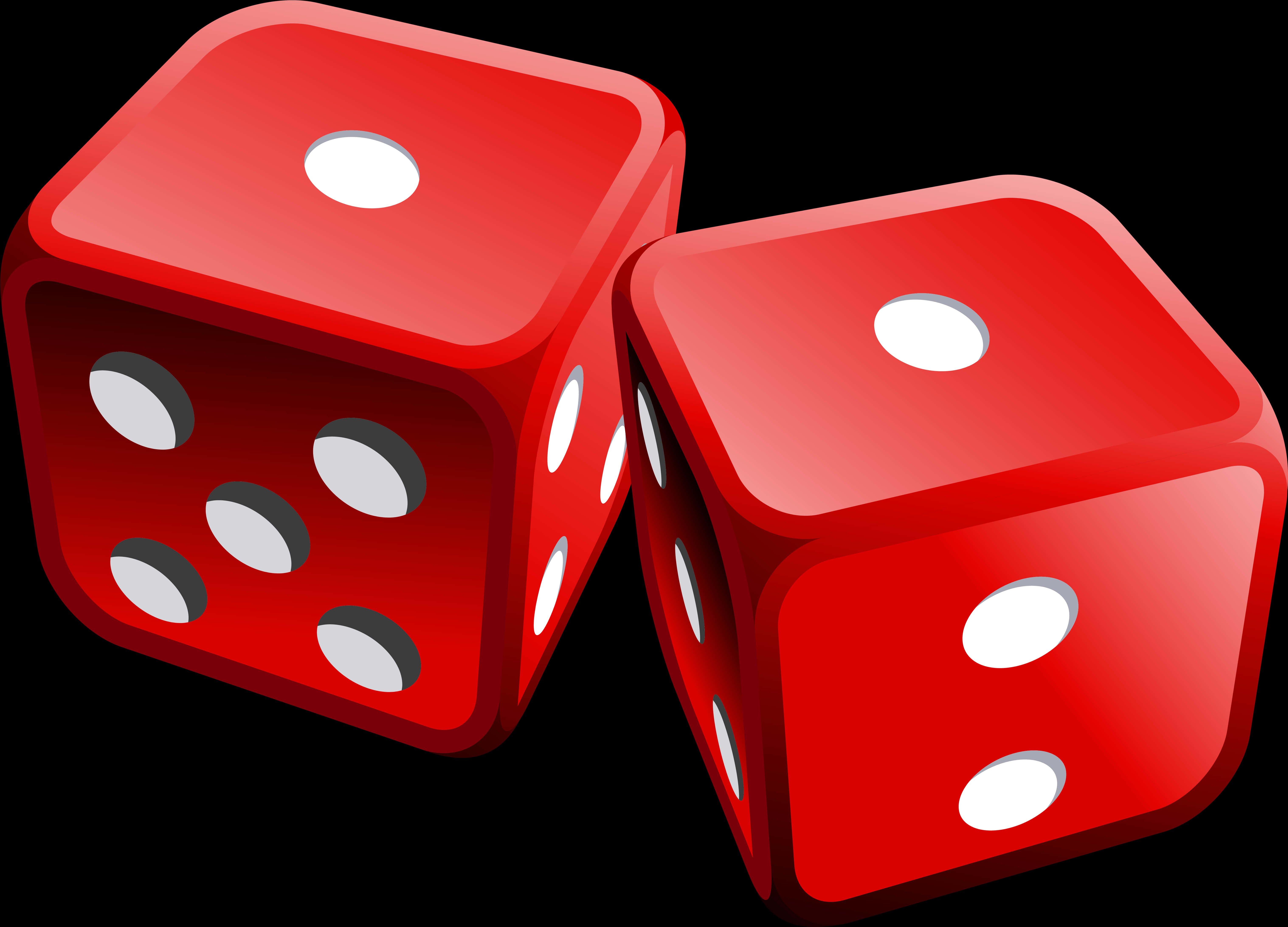 Red Dice Vector Illustration PNG image with a transparent background, free high-resolution download