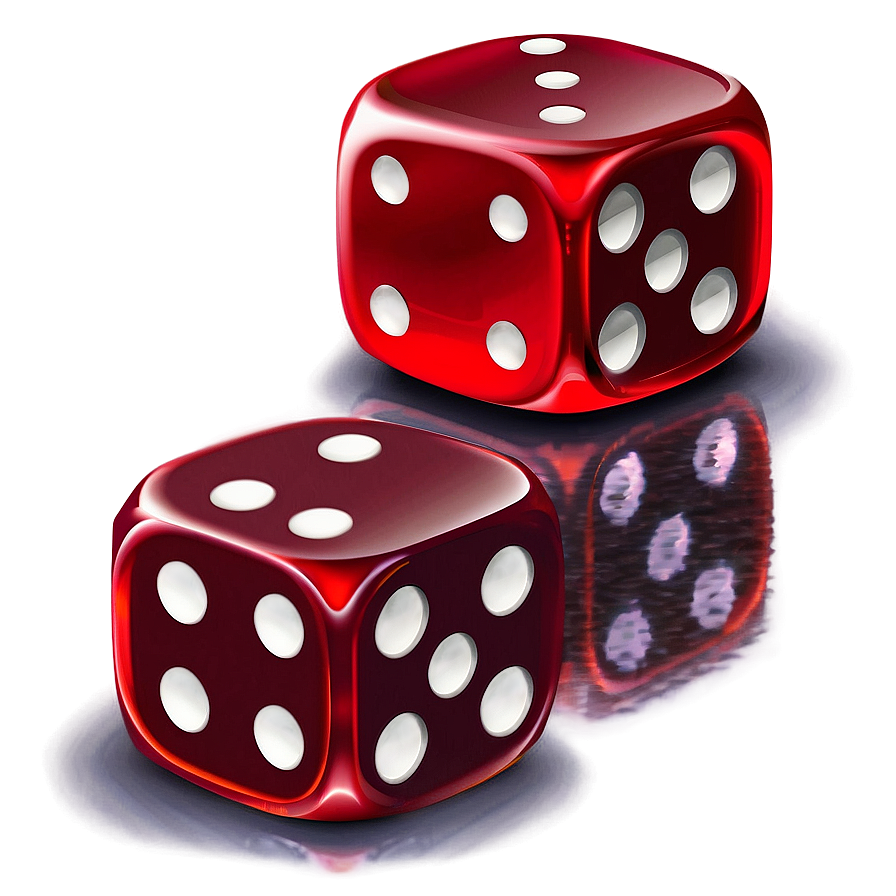 Red Dice With Reflection Png 06132024