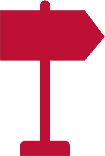 Red Direction Sign Blank PNG with transparent background