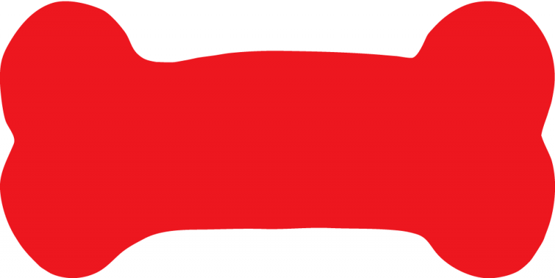 Red Dog Bone Graphic PNG with transparent background