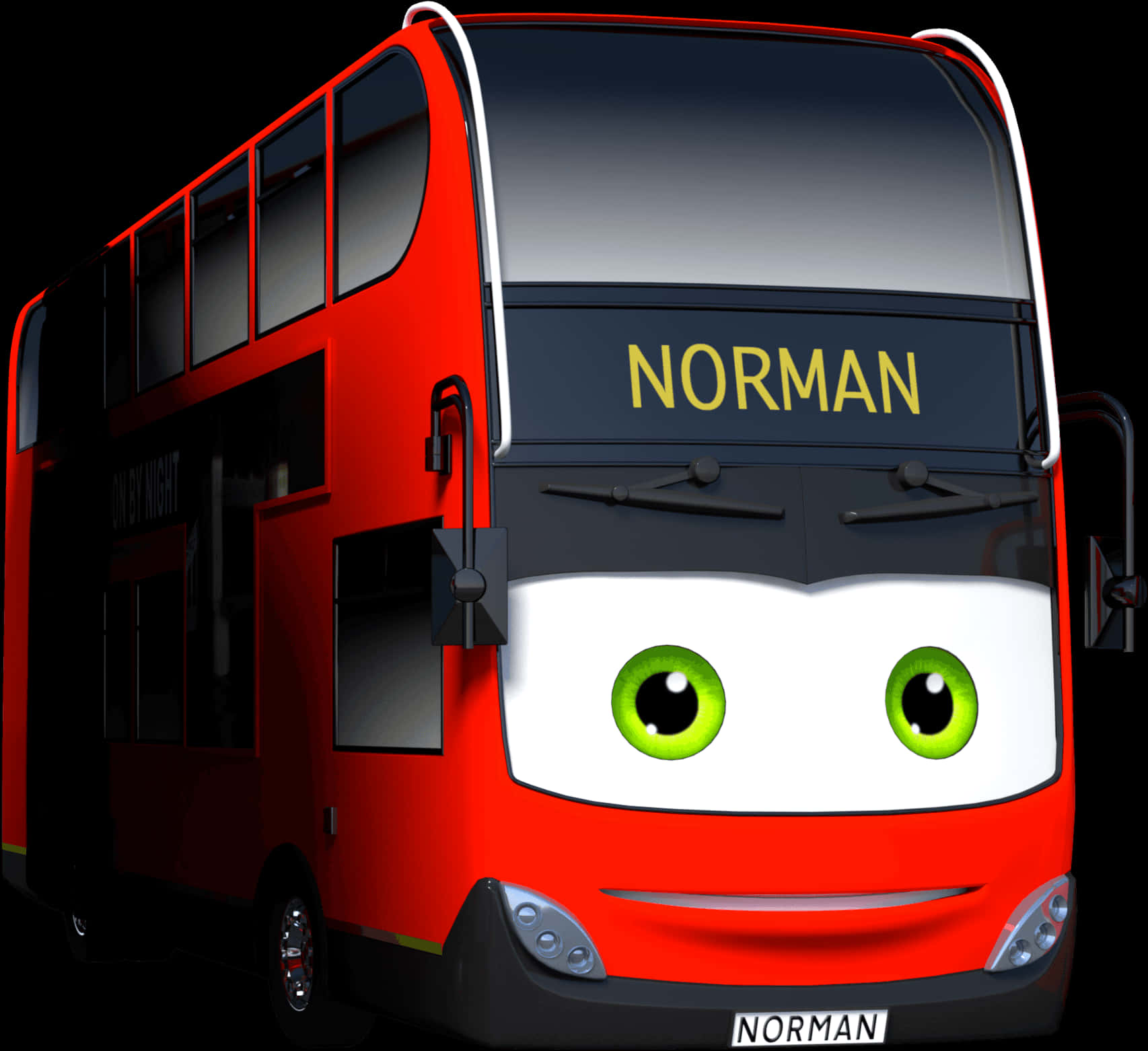 Red Double Decker Bus Cartoon Character