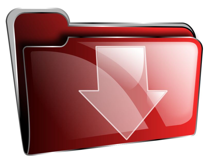 Red Download Folder Icon