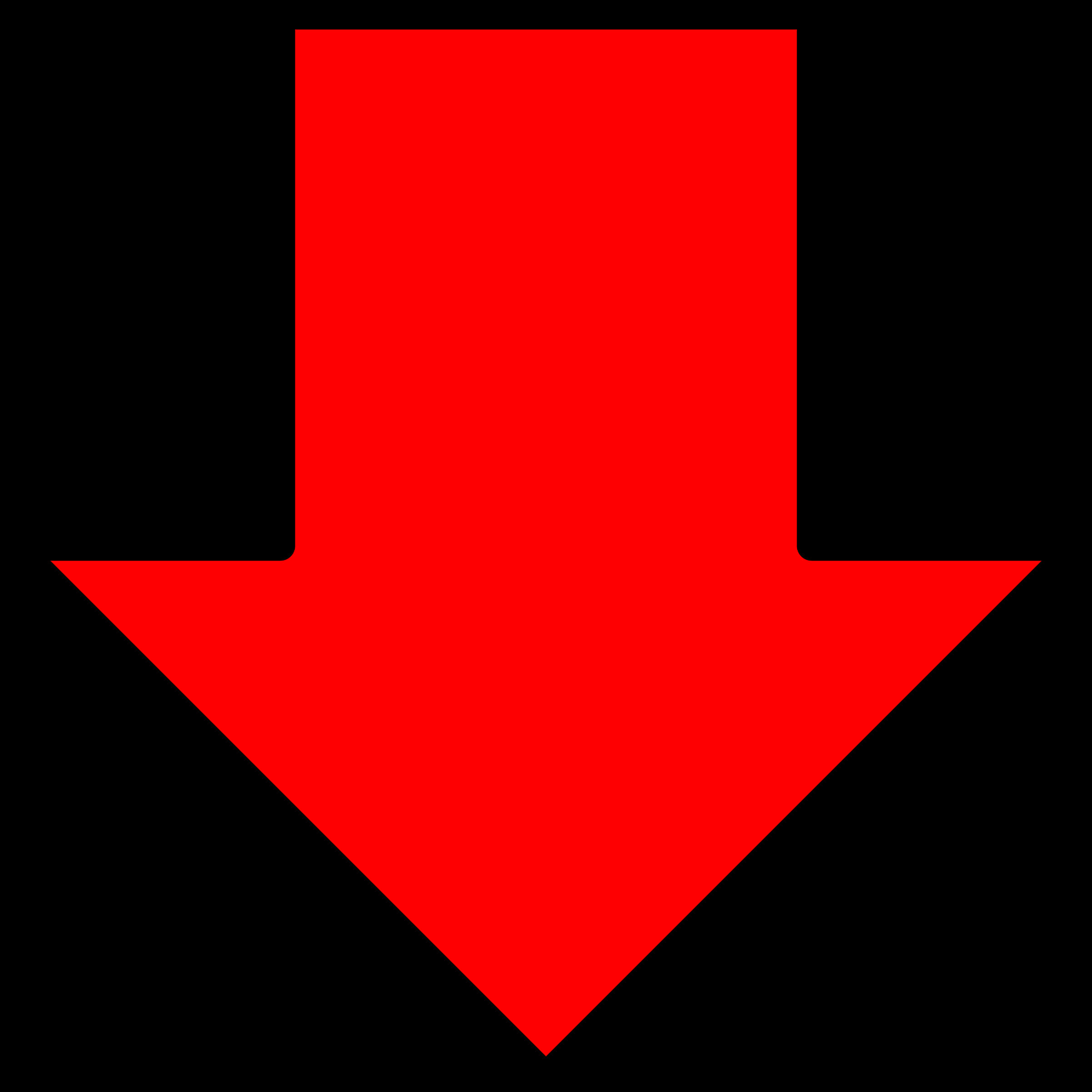 Red Downward Arrow Graphic PNG with transparent background