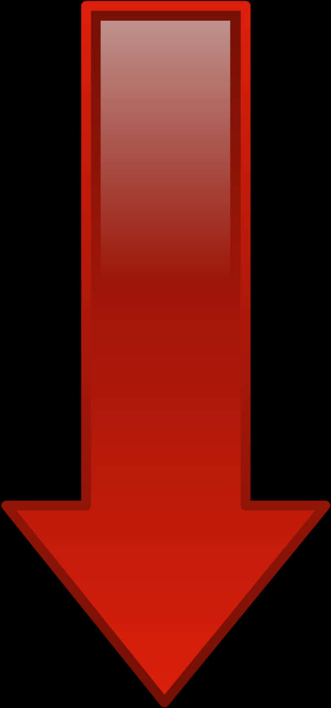 Red Downward Arrow Graphic PNG with transparent background