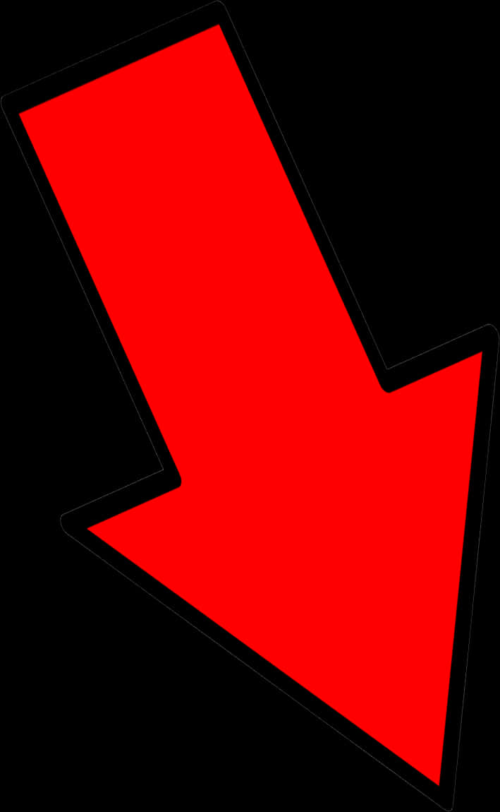 Red Downward Arrow Graphic PNG with transparent background