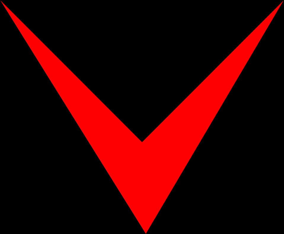 Red Downward Arrow PNG with transparent background